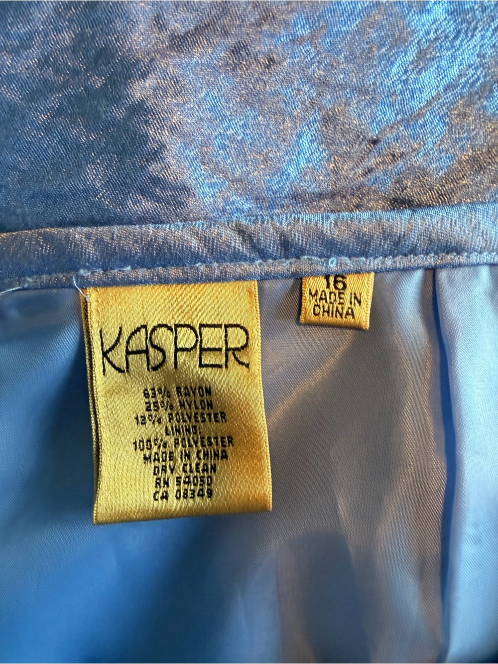 Vintage Kasper Shimmering Blue Pencil Skirt - Picture 5 of 8